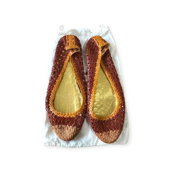Prada Round Toe Multicolor Woven Leather ballerinas Flats, Size 38.5 EU - Picture 9 of 12